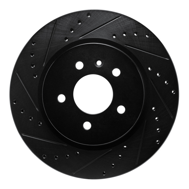 Buick Regal Sportback Brake Rotor (1) - Rear Left - R1 Concepts - Drilled & Slotted - Black - `16-`20